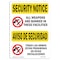 Signmission OSHA Security Sign, 7" Height, 10" Width, Rigid Plastic, Weapons Are Banned Bilingual, Landscape OS-SN-P-710-L-11686 - alternate 1